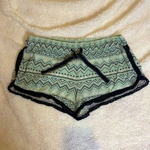 Blue and Black Design Pajama Shorts (JUN - MED)